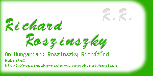 richard roszinszky business card